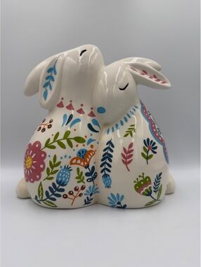 Discontinued limited Blue Sky Clayworks Bloom Garden Love Bunny Figurine